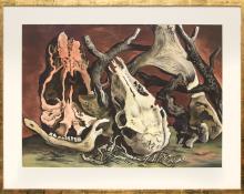 Vance Hall Kirkland, "Untitled (Five Million Years Ago)", watercolor painting fine art for sale purchase buy sell auction consign denver colorado art gallery museum