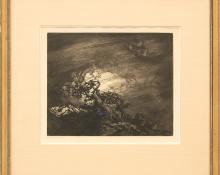 George Elbert Burr, "Timberline Storm", etching painting fine art for sale purchase buy sell auction consign denver colorado art gallery museum