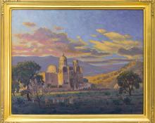 Harold Skene, "St. Xavier (Tucson, Arizona)" 1959 saint vincent oil painting fine art for sale purchase buy sell auction consign denver colorado art gallery museum 