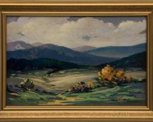 Mildred Pneuman, "Untitled (Colorado Mountain Landscape)", oil painting fine art for sale purchase buy sell auction consign denver colorado art gallery museum