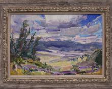 Rod Goebel, "Cloud Shadows Over Moreno Valley (California)", oil painting fine art for sale purchase buy sell auction consign denver colorado art gallery museum