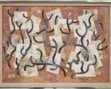 Ward Lockwood, "Growth", mixed media, circa 1950 painting fine art for sale purchase buy sell auction consign denver colorado art gallery museum 