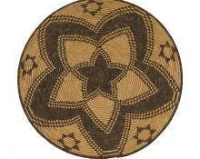 Apache woven tray star sun circa 1900 southwestern basket plaque 19th century Native American Indian antique vintage art for sale purchase auction consign denver colorado art gallery museum