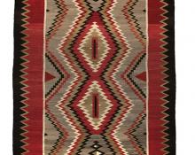 vintage navajo trading post rug ganado red brown ivory white black camel  19th century Native American Indian antique vintage art for sale purchase auction consign denver colorado art gallery museum