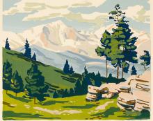 Alfred James Wands vintage art for sale, High Country, Colorado Mountain Landscape, serigraph/silkscreen