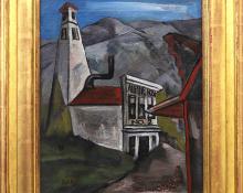 Jozef Bakos, "Alpine House No. 2, Georgetown, Colorado", oil painting, circa 1935