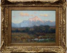 Charles Partridge Adams, Mt. Sopris, Near Aspen, Colorado, vintage oil painting, circa 1910, early 20th century