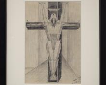 Charles Ragland Bunnell, "Untitled", graphite, 1946 for sale purchase consign auction denver Colorado art gallery museum