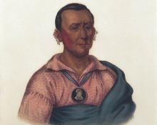  McKenney & Hall, "WAT-CHE-MON-NE - An Ioway Chief", lithograph, 1838