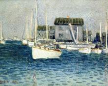 Carl Eric Olaf Lindin, "Untitled (Harbor, Nantucket)", watercolor, 1917