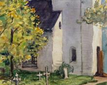 Carl Eric Olaf Lindin, "The Church", watercolor on paper, c. 1900