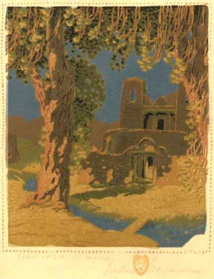 Gustave Baumann, "Sanctuario-Chimayo, 119/125", woodcut, c. 1920 painting for sale