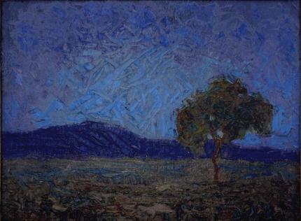 Fremont Ellis, "The Lone Tree", oil, c. 1919 new mexico 