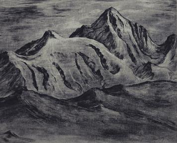 Tabor Utley, "Untitled (Colorado Mountains)", oil, c. 1940
