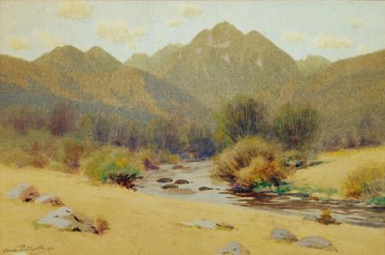 Charles Partridge Adams, "On the Dallas Creek, Autumn Day, San Juan Mountains, Colorado", watercolor on paper, c. 1910 painting for sale