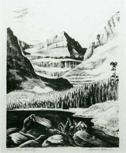 Alfred James Wands, "High Country", lithograph, c. 1945