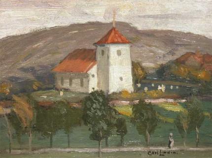 Carl Eric Olaf Lindin, "Styrso Church (Sweden)", oil, 1901