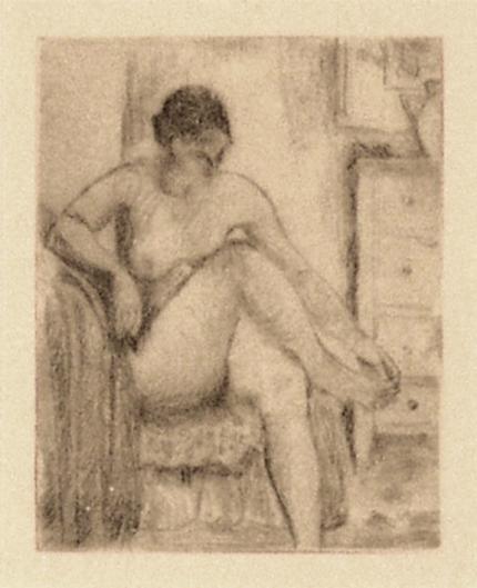 Edgar Britton, "Untitled (Seated Nude)", etching, c. 1940 painting for sale