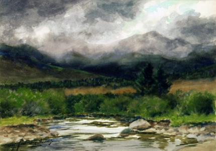 Charles Partridge Adams, "Untitled (Estes Park, Colorado)", watercolor on paper, c. 1915 painting for sale