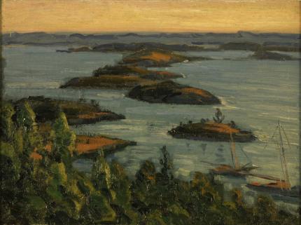 Carl Eric Olaf Lindin, "Tripping Island, Sweden", oil, 1910