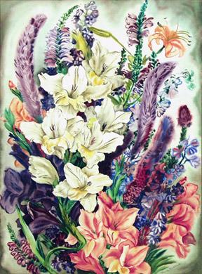 Vance Hall Kirkland, "Untitled (Still Life with Flowers)", watercolor on paper, c. 1938