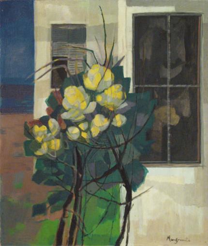 Peppino Gino Mangravite, "Yellow Flower by the Sea", oil on canvas, c. 1950