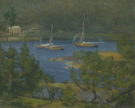 Carl Lindin, "Untitled (Bermuda)", oil on canvas, c. 1916-17