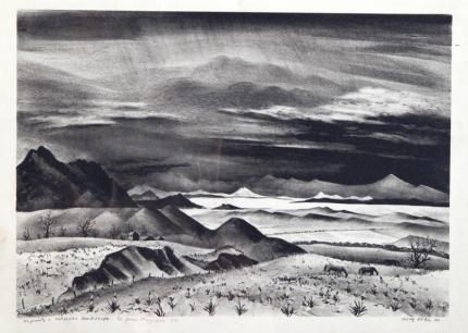 Adolf Arthur Dehn, "Colorado Landscape, For Jenne Magafan, Edition of 40", lithograph, 1940