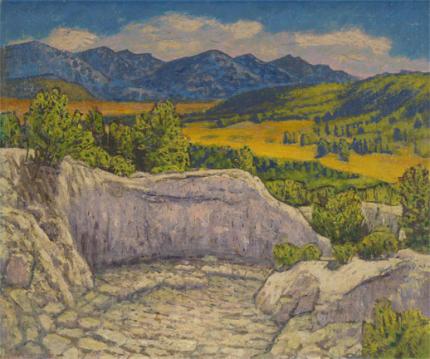 Paul Kauvar Smith, "Chalk Mountain Arroyo (Summit County, Colorado)", oil, c. 1930