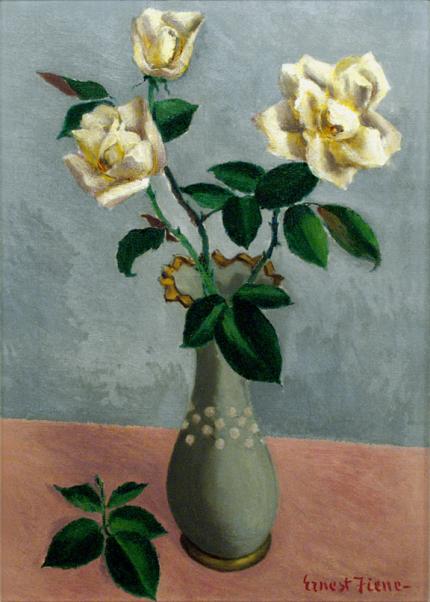 Ernest Fiene, "White Roses", oil, c. 1933