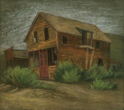 Jenne Magafan, "House in Leadville", pastel on paper, 1939