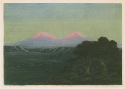 George Elbert Burr, "Spanish Peaks, Morning, No. 15/25", etching, c. 1920 painting for sale