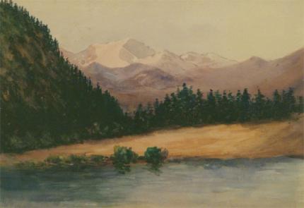 Maude Leach, "Untitled (River in the Rocky Mountains)", watercolor on paper, c. 1910
