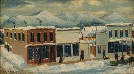 Harry Learned, "Untitled (Leadville Winter)", oil, c. 1890