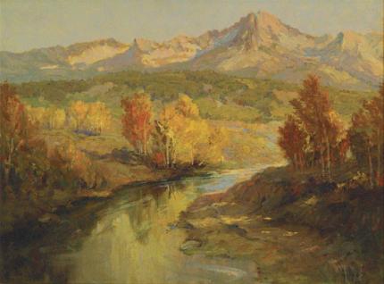 Raphael Lillywhite, "Out on the Little Laramie (Colorado)", oil, c. 1940