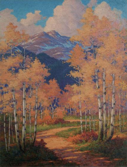 Robert Ottokar Lindneux, "Autumn, Estes Park, Colorado", oil on canvas, 1927