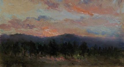 Leslie James Skelton, "Sunset, Woodland Park (Colorado)", oil, c. 1895