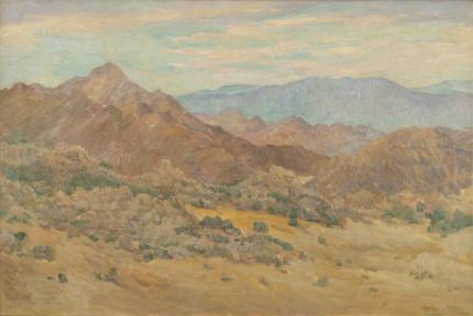 Charles Arthur Fries, "From the Head of the Grade Above Jacumba", oil, August, 1922