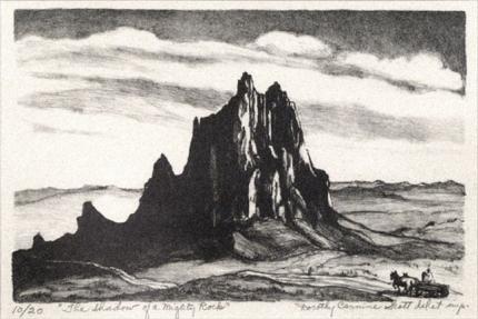 Dorothy Carmine Scott, "The Shadow of a Mighty Rock, 10/20", lithograph, c. 1940