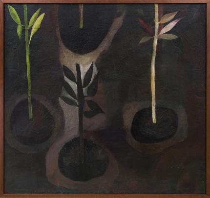Polia Sunockin Pillin, "Earth", oil, 1957 painting for sale purchase consign auction denver Colorado art gallery museum