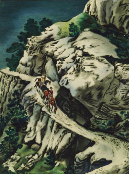 Vance Hall Kirkland, "Mountain Trail", watercolor, 1942