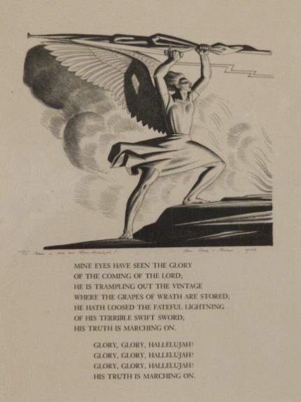 Rockwell Kent, "Glory, Glory Hallelujah", lithograph, 1944