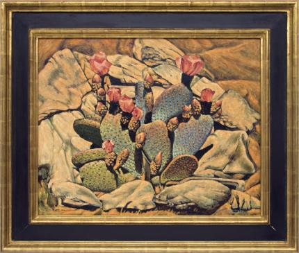Frank Gavencky Flowering Cactus desert oil nting fine art for sale purchase buy sell auction consign denver colorado art gallery museum