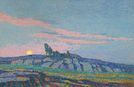 Sven Birger Sandzen, "Untitled (Sunset)", oil on canvas, c. 1910