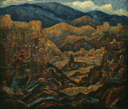 Alfred G. Morang, "Untitled (Mountains, New Mexico)", oil, c. 1940