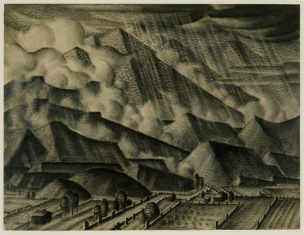 Charles Ragland Bunnell, "Rain in Colorado", watercolor on paper, 1937 painting for sale