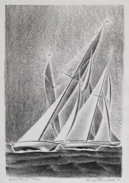 Arnold H. Ronnebeck, "Yacht Races (Grand Lake, Colorado,) 10/25", lithograph, 1933