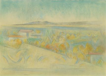 Andrew Michael Dasburg, "Untitled (Autumn, Arroyo Hondo)", pastel on paper, 1971