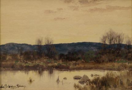 Charles Partridge Adams, "Untitled (Platte River, Colorado)", watercolor on paper, c. 1900 painting for sale
