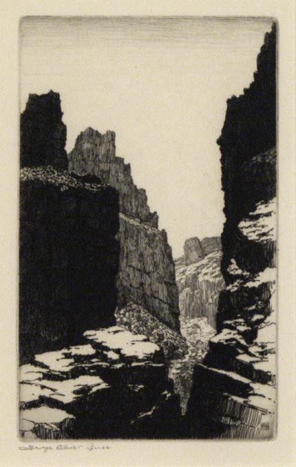 George Elbert Burr, "Fish Creek, Apache Trail, Arizona", etching, c. 1926